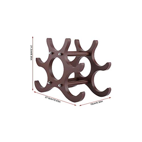 DLOETT Wooden Wine Rack- Stores Bottles of Wine - Sleek and Chic Looking - Minimal Assembly Required (Brown)