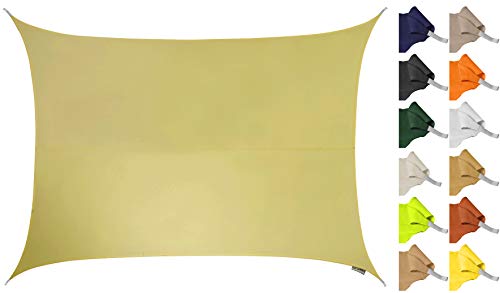 Kookaburra 5m x 4m Rectangle Water Resistant Garden Patio Sun Shade Sail Canopy 96.5% UV Block with Free Rope (Charcoal)