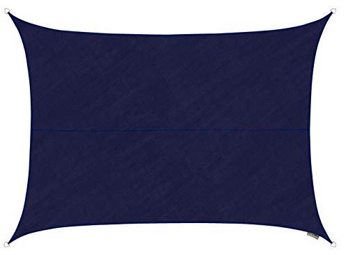 Kookaburra 3m x 2m Rectangle 320gsm Knitted Sun Sail Shade Canopy 93.3% Commercial Grade UV Block (Blue)