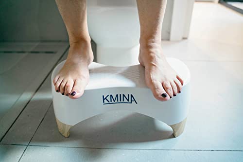 KMINA - Toilet Stool Squat Adult (7 inch), Squatting Toilet Stool for Constipation, Non Slip Poo Stool for Toilet, Hemorrhoids Toilet Stool, Poop