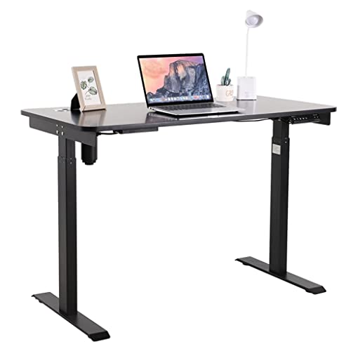 LEIGE Computer Desk Laptop Desk Rolling Single Electric Height Adjustable Desk For Office Home Furniture (Color : Svart)
