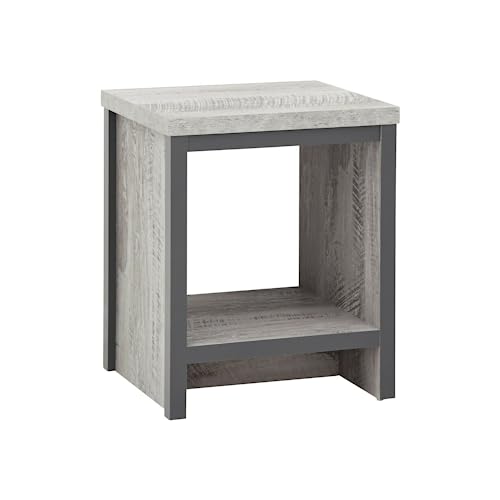 GFW Lamp Storage Drawer & Shelf +Contemporary Grey Wooden Effect Side Living, Bedside Table Or Dining Room, Wood, 43 x 39 x 52.2 cm