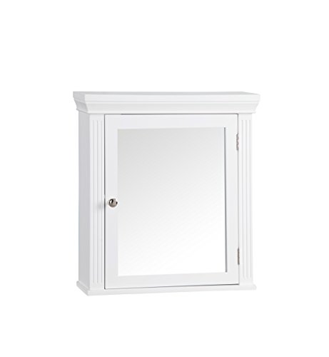 Teamson Home Bathroom Stratford Wooden Mirrored Medicine Cabinet White 6544