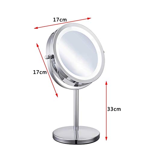 SkiPdr 5X Magnification Facial Makeup Cosmetic Mirror Round LED Light Makeup Mirror