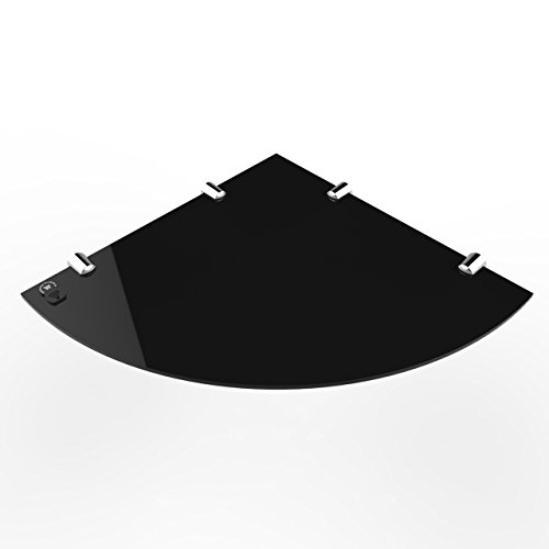 Expression Products Two Large Acrylic Corner Shelves 300mm approx 12", Free Trolley Token Material Sample Included per Shipment, Black