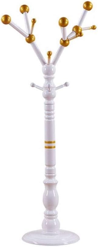 KRHINO Clothes rack and hat rack Coat Rack Simple Coat Stand, Solid Wood Coat Rack Single Pole Coat Hat Stand Storage Rack With Multiple Hooks Su