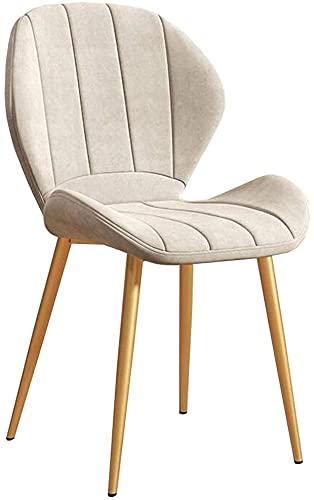 Velvet Kitchen Dining Chairs with Metal Legs Velvet Seat and Backrests Kitchen Living Room Lounge Chairs (Color : White, Size : Gold legs)