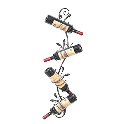 LIUZH European Creative Bar Counter Wine Rack, Wall Wine Rack Wall Hanging Wine Rack, Black