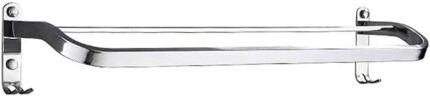 XHALERY Bathroom Towel Bar Bathroom Towel Rack Two Rod Towel Bar Kitchen Rag Storage Shelf Shower Rack - Silver Tower Hanger/80Cm