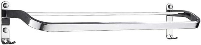 XHALERY Bathroom Towel Bar Bathroom Towel Rack Two Rod Towel Bar Kitchen Rag Storage Shelf Shower Rack - Silver Tower Hanger/80Cm