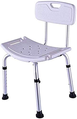 Bath Stools,Bath Chair Shower Stool Bathroom Seat - Lightweight Aluminum - Easy Installation - with Backrest - The Elderly with Disabilities Weig