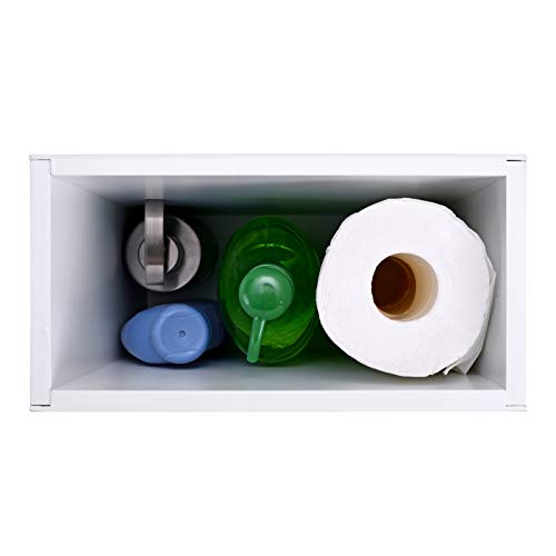 Lantaly Slimline Wooden Bathroom Storage Unit, Toilet Roll Paper Cabinet, Compact Shaker, Multi-Purpose Cleaning Tidy Box