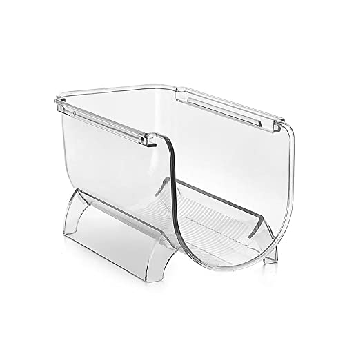 Heshebuy Set of 2 Bottle Racks, Fridge Organiser Bottle Rack, Stackable Wine Rack Bottle Holder Made of Plastic