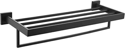 bathroom towel rack Black 304 Stainless Steel Towel Rails with Single Towel Bars Heavy Duty Towel Holder Wall Mounted Towel Storage Rack for Bath