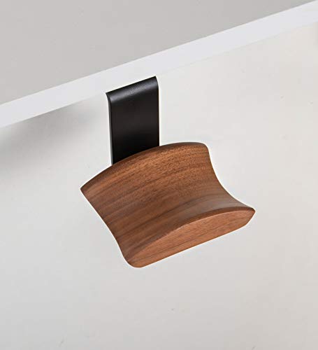 Headphone Hanger Holder Wall Mount,Headset Stand Hook Under Desk Walnut Wood Earphones Hanger for Over-ear Headphones(Walnut-Z)
