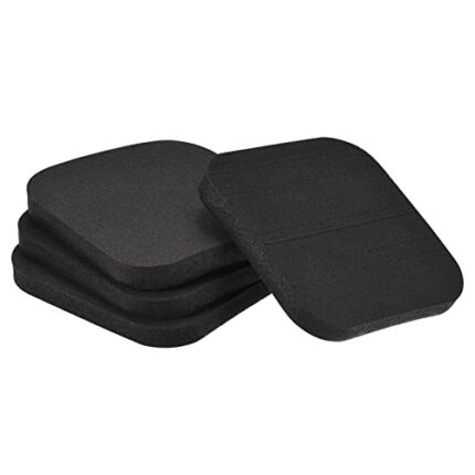 uxcell Treadmill Mat-3.9"x3.9" Exercise Equipment Mat for Floor Protection Sound Reduction, Black 4Pcs