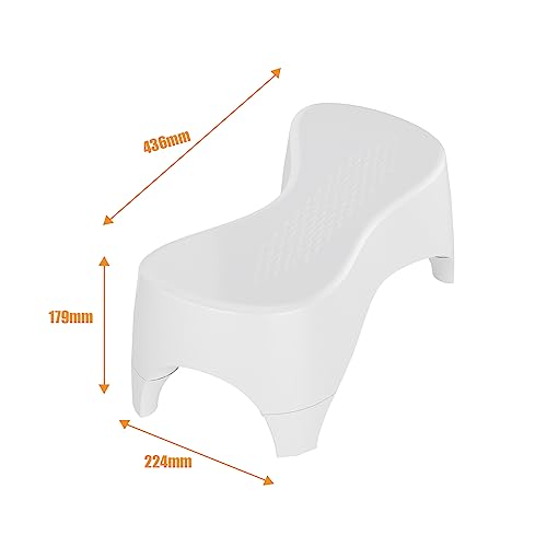 homfan Toilet Stool, Toilet Step Stool, Potty Stool for Adults and Kids, Poop Stool for Bathroom, Non-Slip Simple Design White