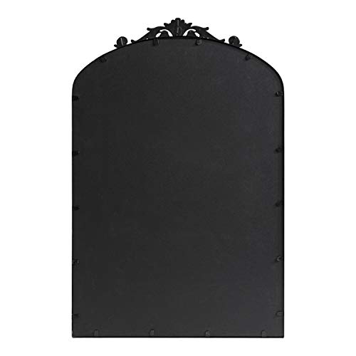 Kate and Laurel Arendahl Traditional Arch Mirror, 24 x 36, Antique Black, Baroque Inspired Wall Decor