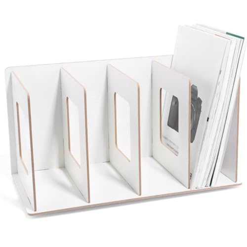 Hajimia Detachable Wooden 4 Sections Storage Rack,CD Stand DVD Stand CD Storage DVD Storage CD Holder DVD Holder Media Box Shelf Bookshelf Table