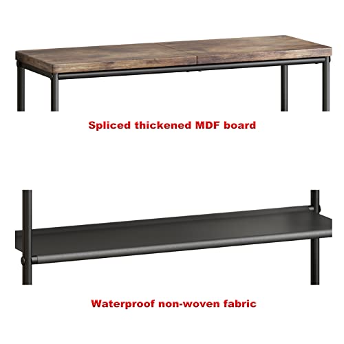 INGIORDAR Shoe Rack Organizer 4 Tier Metal Organizer Shelf with Industrial MDF Board and Layer Fabric for Entryway Closet Bedroom Living Room Gar