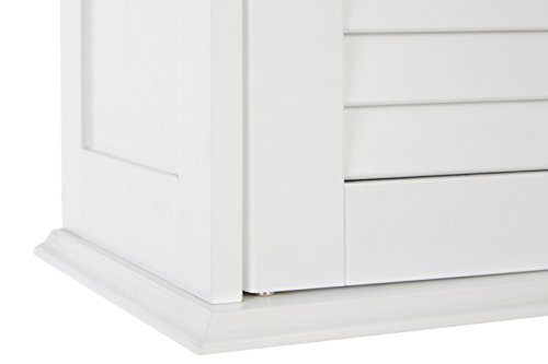 Premier 1600904 Housewares Bathroom Storage Bathroom Cabinets Wall Mounted With Double Shutter Door For Bathroom Storage Cabinet White 55H x 52W