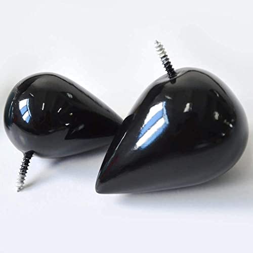 MARGUERAS 4pcs Water Drop Shaped Minimalist Design Decorative Creative Wall Mounted Coat Hat Hanger Hook (Black)