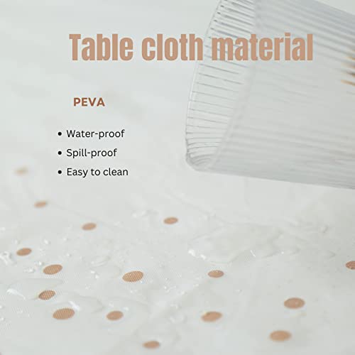 MLMOMVME 3Pcs Rose Gold Dot Table Cloth Plastic Rectangle 137 x 274cm Large Party Table Cover Picnic Baby Shower Birthday Weddings Indoor Outdoor