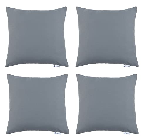 Proheeder Waterproof Outdoor Scatter Cushion Covers 45 x 45cm - Set of 4 Water Resistant Decorative Square Patio, Bench, Tent, Balcony and sofa G