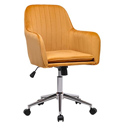 Hironpal Office Chair for Home,Velvet Executive Ergonomic Swivel Chair with Armrests and Back Support for Reception Home Office Furniture Grey