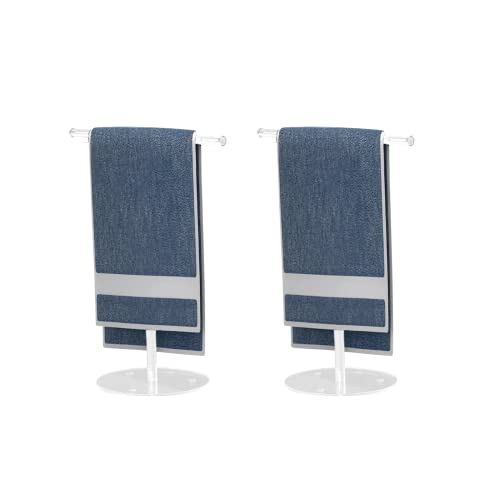 Liuyoyo 2Pcs Bathroom Hand Towel Holder Stand,T-Shape Acrylic Standing Hand Towel Holder,Towel Rack Stand Tower Bar for bathroom Kitchen Countert