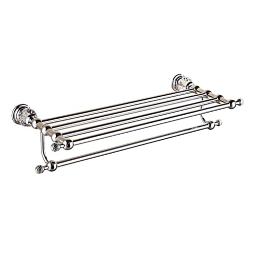 HIGOH Towel Racks, Bathroom Towel Rack Wall Mounted Towel Holder,European Style Towel Rack,Crystal Hardware Bath Towel Holder,Bathroom Solid Punc
