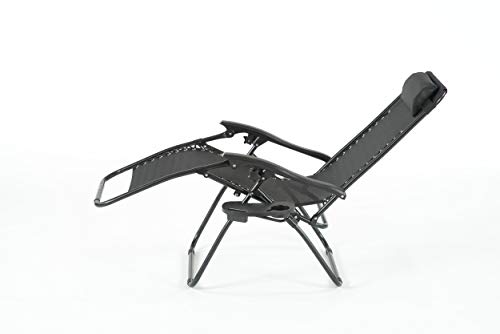 SunTime Outdoor Royale Black Gravity Garden Relaxer With Cup Holder