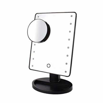 QUANJJ Led Makeup with Magnification Tabletop Cosmetic Make Up (Black)