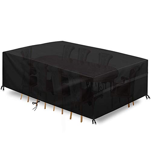 Garden Furniture Cover,170X120X74cm Garden Table Cover 420D Heavy Duty Oxford Polyester Outdoor Patio table Covers Rectangular Cover Windproof,Wa