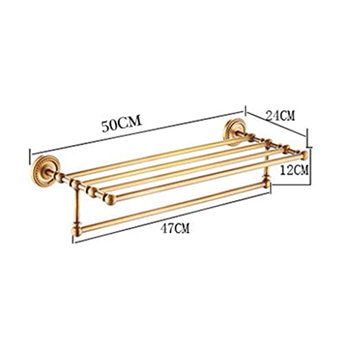 HIGOH Towel Racks, Bathroom Towel Rack Wall Mounted Towel Holder,Bathroom Accessories,Brass Tower Rack,Wall Mount Bathroom Towel Holder