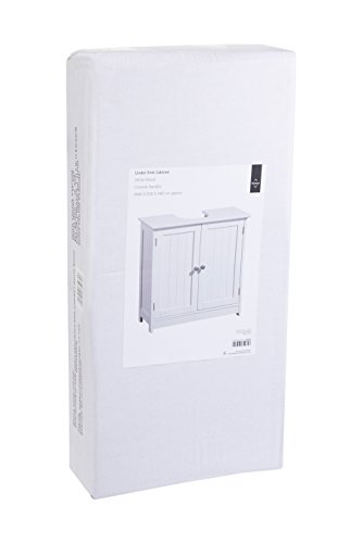 Premier Housewares White Pedestal Sink Under Sink Unit Kitchen Sink Bathroom Under Sink Cabinet Under Basin Storage Undersink Cabinets h60xw60xd3