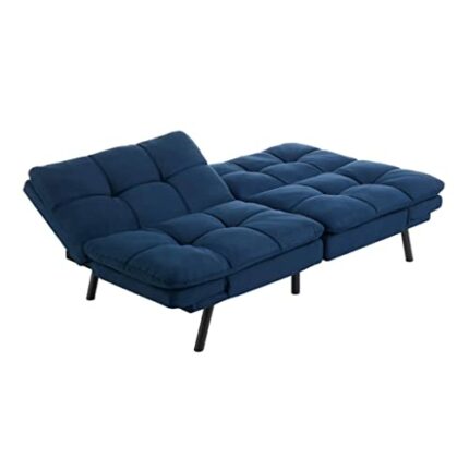 N/A Memory Foam Futon Multifunctional Convertible Folding Bed Sofa (Color : Argento, Size : Universal size)