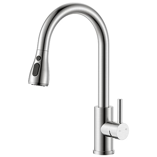 Kitchen Tap Black, APPASO Kitchen Taps with Pull Out Spray 360° Swivel, Kitchen Sink Taps with 2 Spray Modes, Single Lever Kitchen Mixer Taps Sta