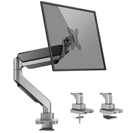 WORLDLIFT Monitor Arm Bracket for 17”-35” Screens VESA 75mm & 100mm–Ergonomic Heavy-duty Adjustable Gas Spring Full Motion Long Arm Desktop Clamp