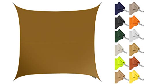 Kookaburra 2m Square Water Resistant Garden Patio Sun Shade Sail Canopy 96.5% UV Block with Free Rope (Ivory)