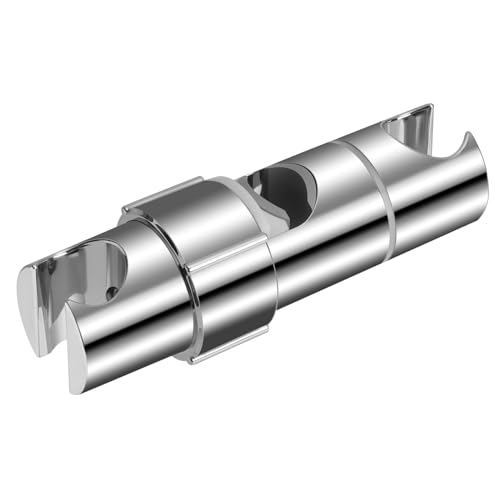 OSDUE Hand Shower Holder for 16-27MM Slide Bar, Adjustable Replacement Shower Holder, Shower Riser Rail Slider, 360° Rotation, Chrome Plated, Eas