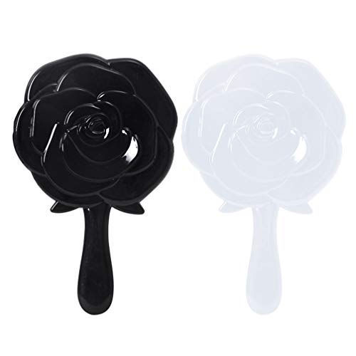 minkissy 2PCS Hand Mirror Vanity Makeup Mirror Vanity Mirror Travel Mirrors with Handle Rose Hand Mirror Mirror for Makeup