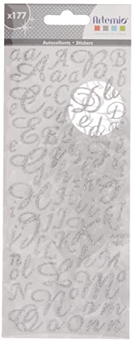 Artemio Alphabet Scrapbooking Stickers, Paper, Silver, 14 x 0,2 x 24,5 cm