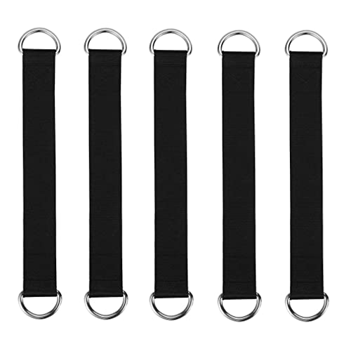 HOUSON Pack of 5 Swing Connection Straps, hammock straps swing ring Swing Attachment Hammock Suspension Strap Swing Hanging Straps with D-Ring Bu