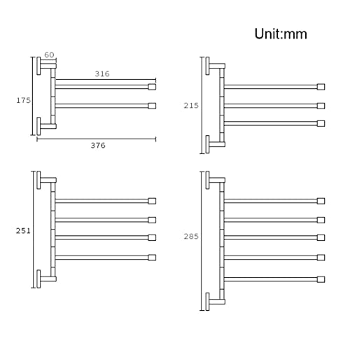 HIGOH Towel Racks, Towel Rail for Bathroom,Copper Hand Towel Holder,Swivel Towel Bar,Bathroom Folding Shelf Multi-Function Rotating Towel Holder