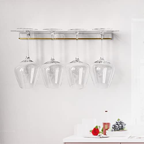 KOLYMAX 2 Pcs Clear Wine Glass Holder Wall Mounted, Acrylic Wall Bar Shelf, Floating Bar Shelves for Wine Bottles