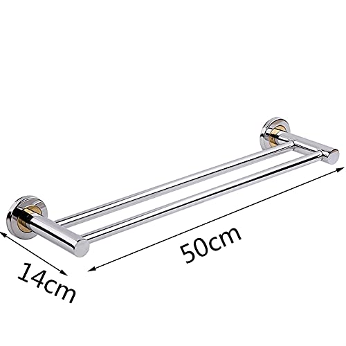 HIGOH Towel Racks, Towel Rail for Bathroom,Stainless Steel Double Bars,Hand Towel Holder Bathroom Kitchen Wall-Mounted Towel Holder,2 Layer Towel