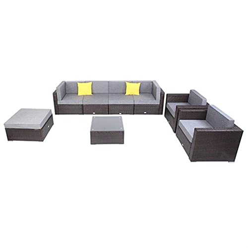 MIAOZI PE Wicker Rattan Corner Sofa Set Patio Furniture Set in Stock for The Outdoors and Patio