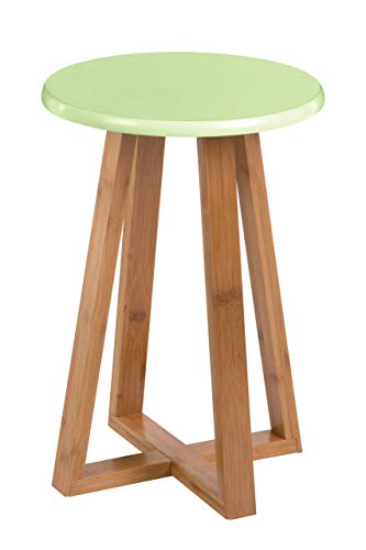 Premier Housewares Bamboo Kitchen Stool Wooden Bar Stool Round Kitchen Stools Bar Stools Bar Stool Stool Chair Wooden Stool White 43H x 30W x 30D