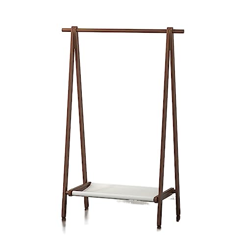 LUKEO Clothing Rack Stand Coat Rack Wood Floor Hanger Simple Foldable Hanger Home Simple Bedroom Floor Hanger (Color : Argento, Size : 120 * 150